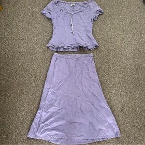Lavender linen top + skirt set